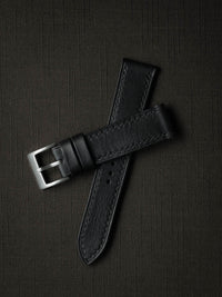 "Amalfi" Sleek Black Leather Watch Strap