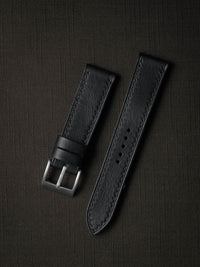 "Amalfi" Sleek Black Leather Watch Strap