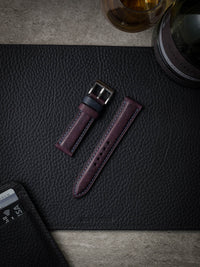 "Arnault" Royal Purple Padded Leather Watch Strap