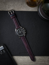 "Arnault" Royal Purple Padded Leather Watch Strap