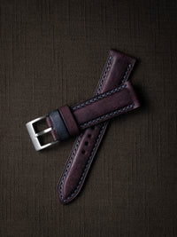 "Arnault" Royal Purple Padded Leather Watch Strap