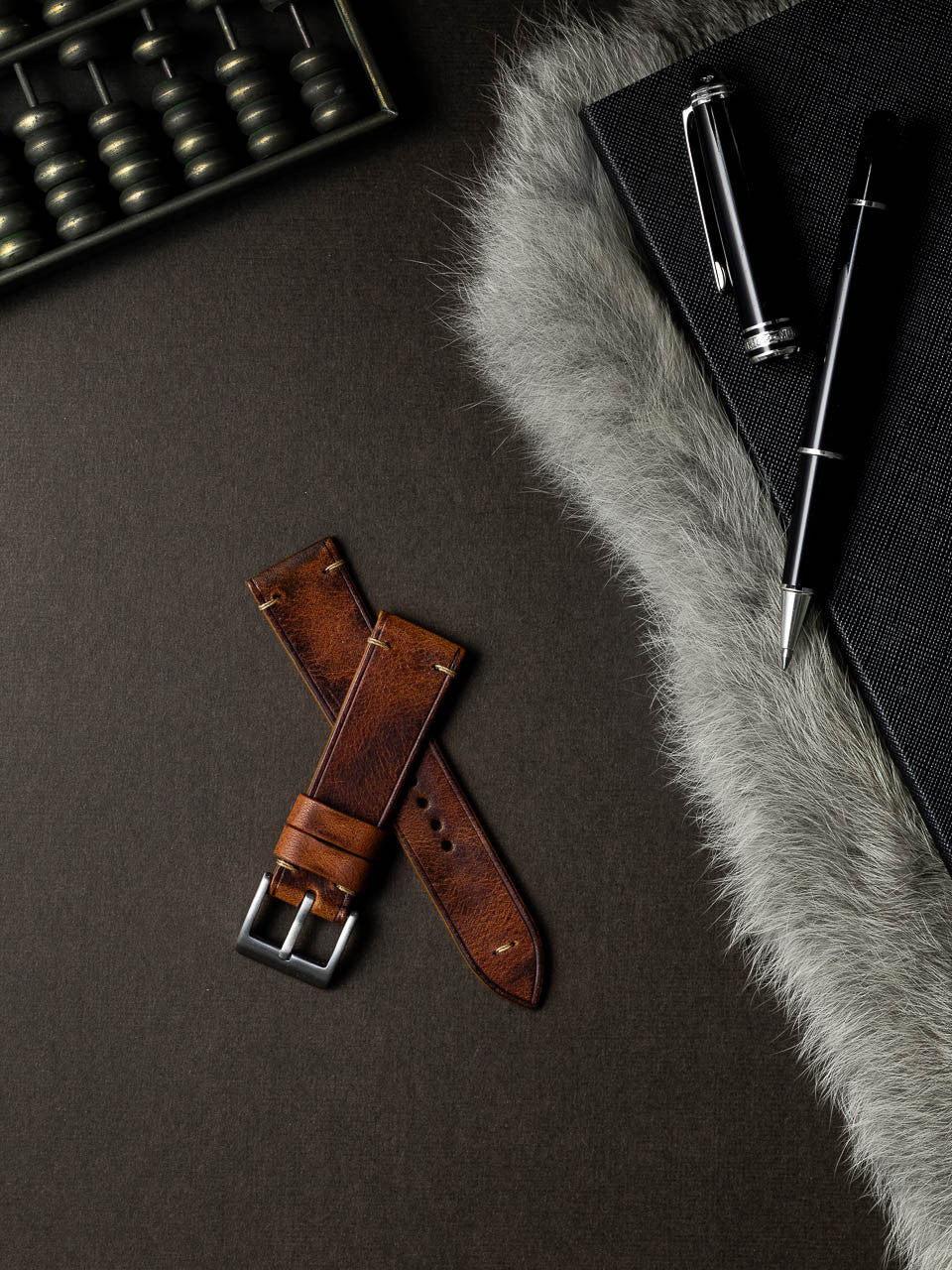 "Beck" Cognac Saddle Tan Leather Watch Strap