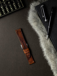 "Beck" Cognac Saddle Tan Leather Watch Strap