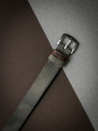 "Benjamin" Grey Green Single Pass Leather Watch Strap