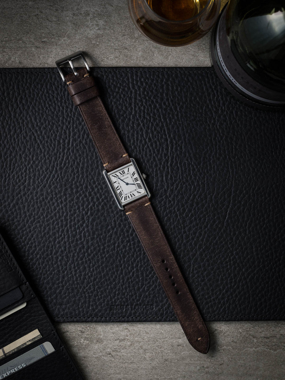 "Bill" Vintage Brown Leather Watch Strap