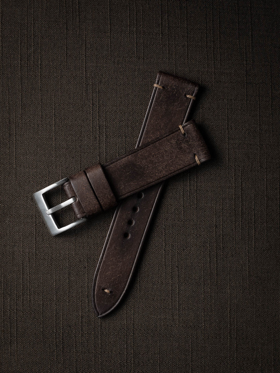 "Bill" Vintage Brown Leather Watch Strap