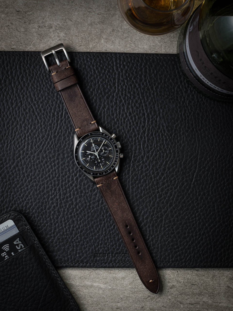 "Bill" Vintage Brown Leather Watch Strap