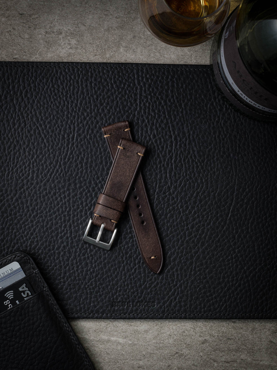 "Bill" Vintage Brown Leather Watch Strap