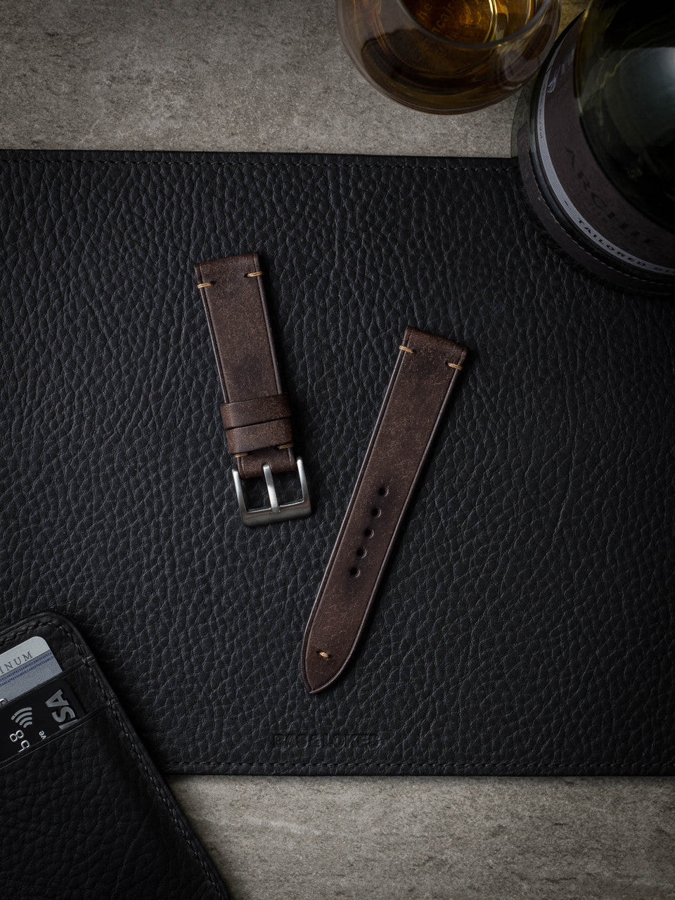 "Bill" Vintage Brown Leather Watch Strap