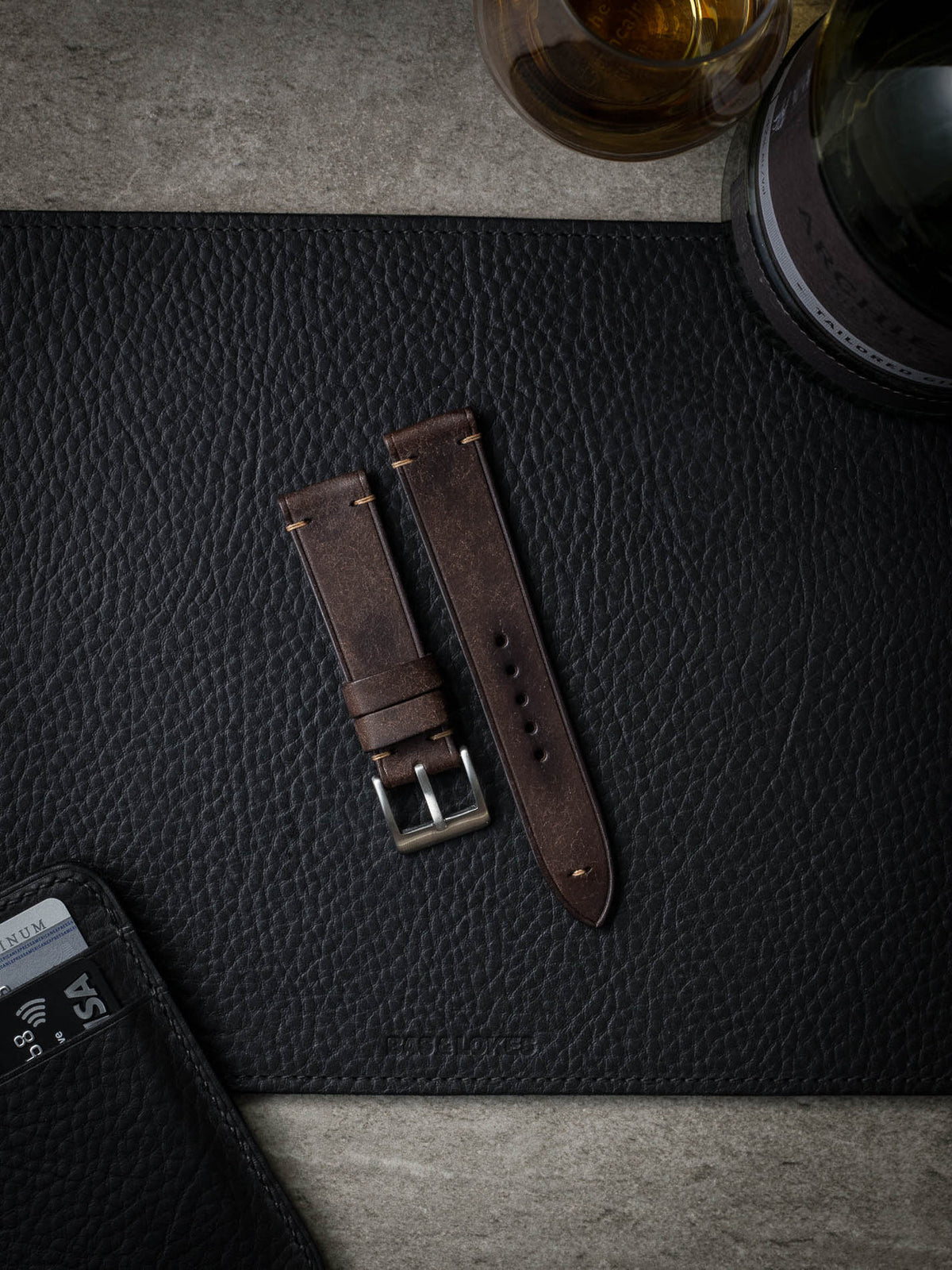 "Bill" Vintage Brown Leather Watch Strap
