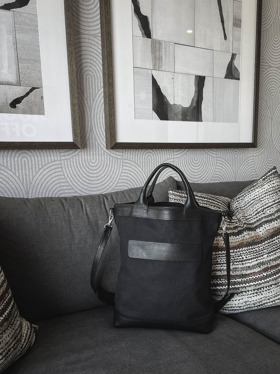 Lennox Tote Bag - Black Canvas