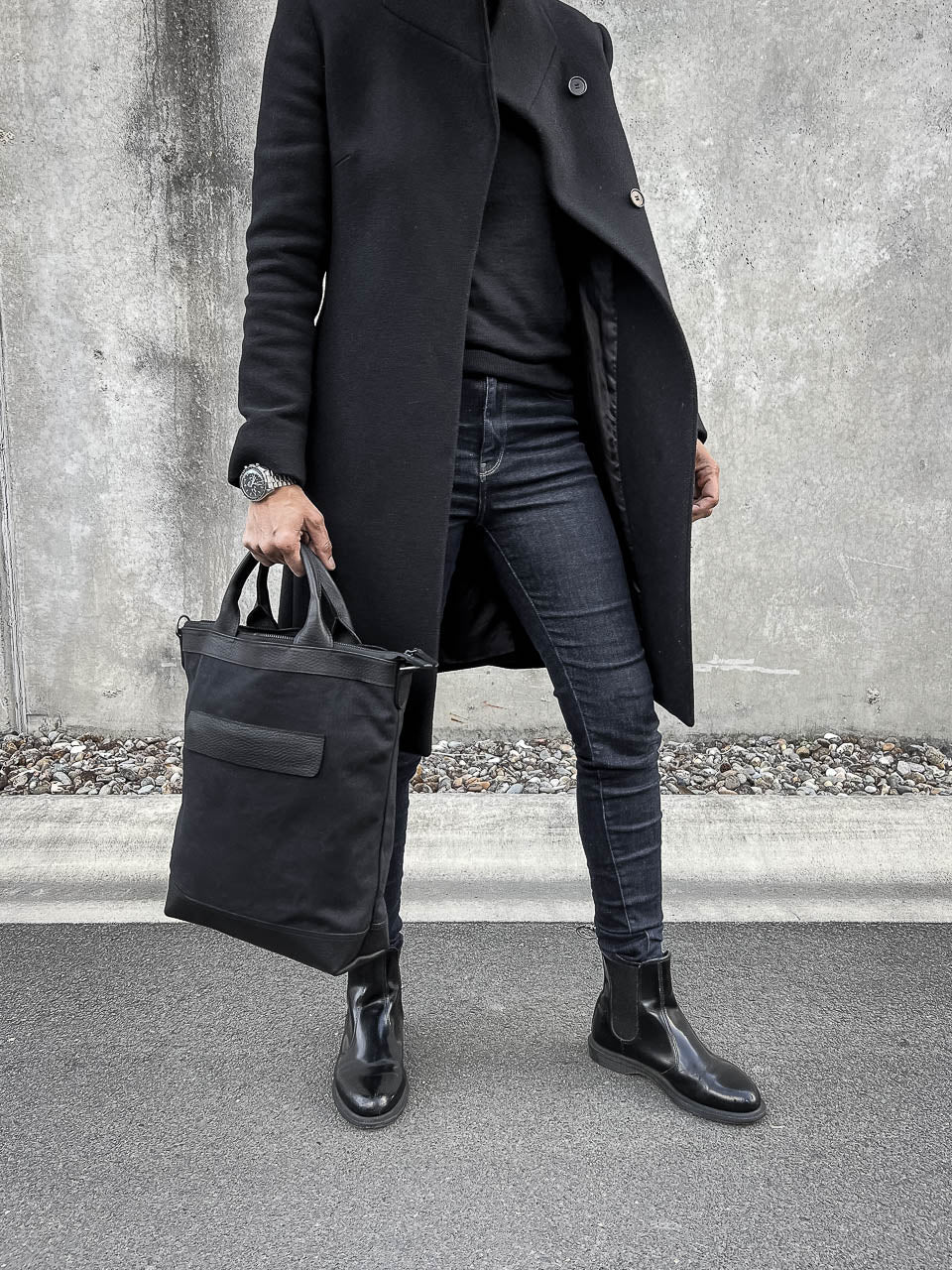 Lennox Tote Bag - Black Canvas
