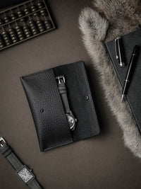 Lex Watch Pouch - Black Leather