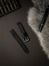 "Dane" Black Leather Watch Strap