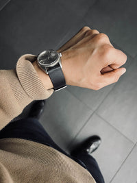 "Luther" Sleek Black Leather Watch Strap