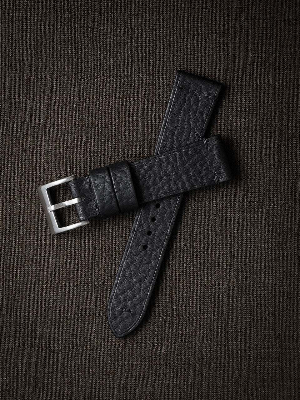 "Blisk" Black Leather Watch Strap