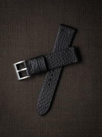 "Blisk" Black Leather Watch Strap