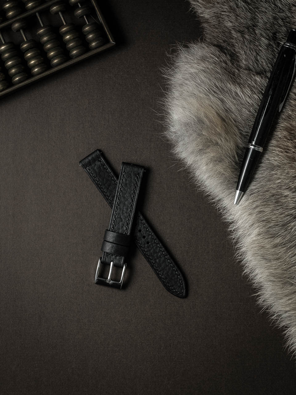 "Dane" Black Leather Watch Strap