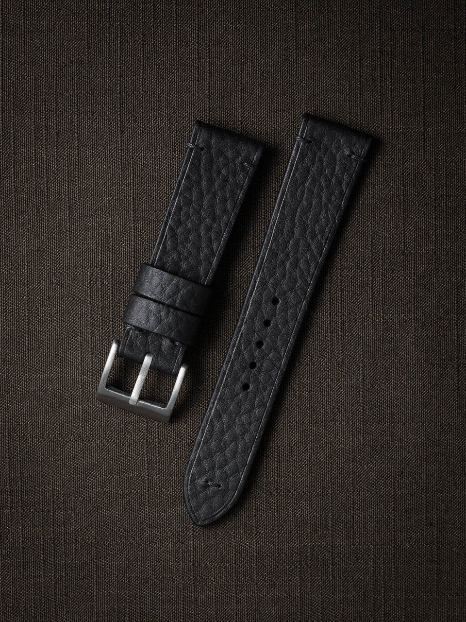 "Blisk" Black Leather Watch Strap