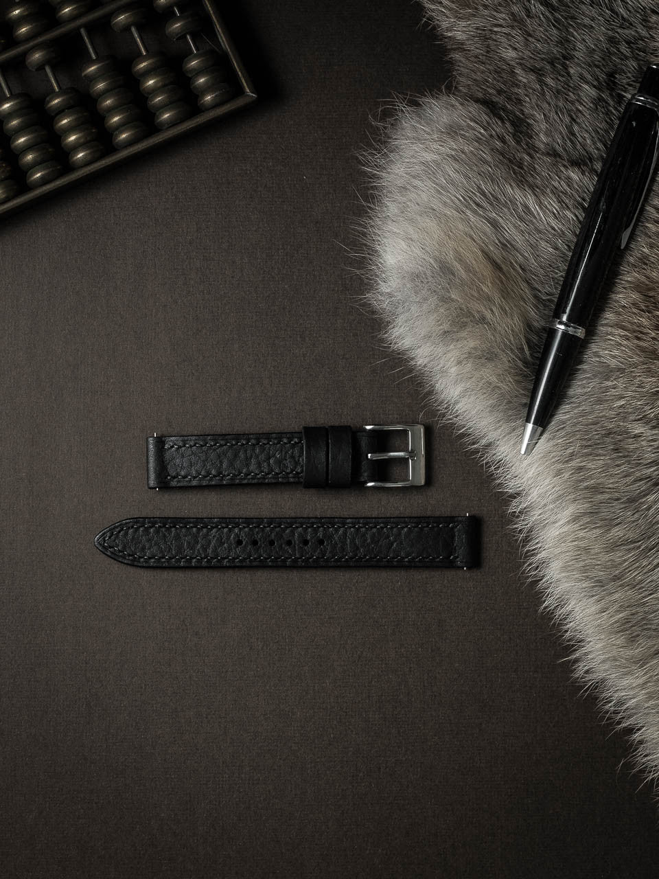 "Dane" Black Leather Watch Strap
