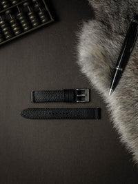 "Dane" Black Leather Watch Strap