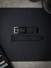 "Blisk" Black Leather Watch Strap
