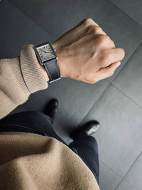 "Amalfi" Sleek Black Leather Watch Strap
