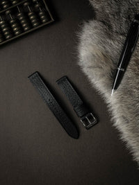 "Dane" Black Leather Watch Strap