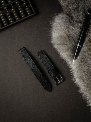 "Dane" Black Leather Watch Strap