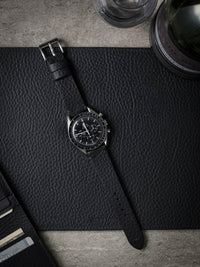 "Blisk" Black Leather Watch Strap