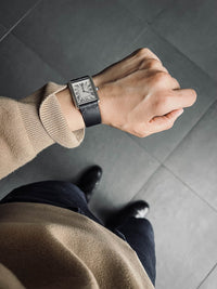 "Spectre" Sleek Black Leather Watch Strap