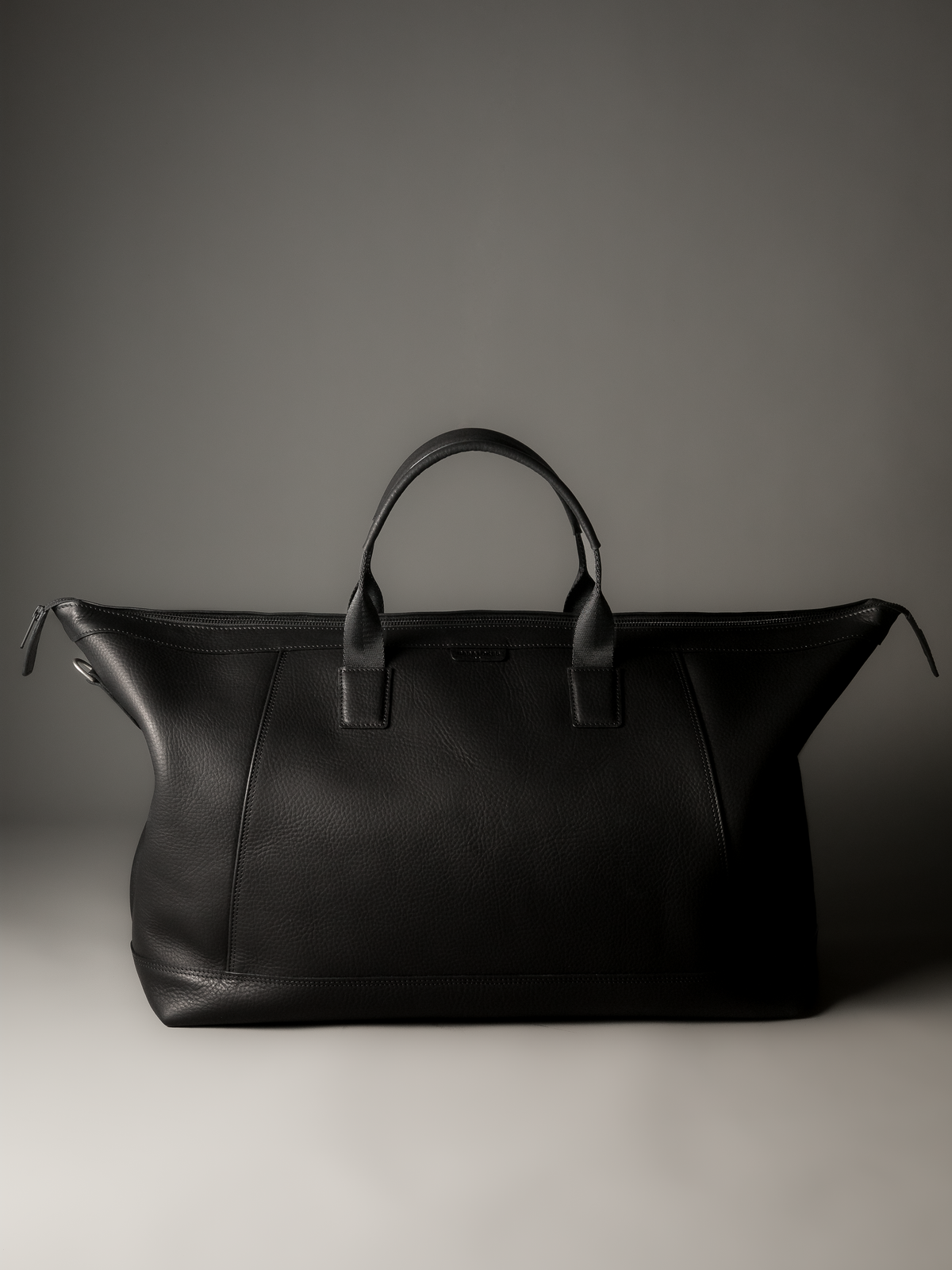 Gramercy Black Leather Weekender Bag