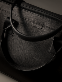 Gramercy Black Leather Weekender Bag