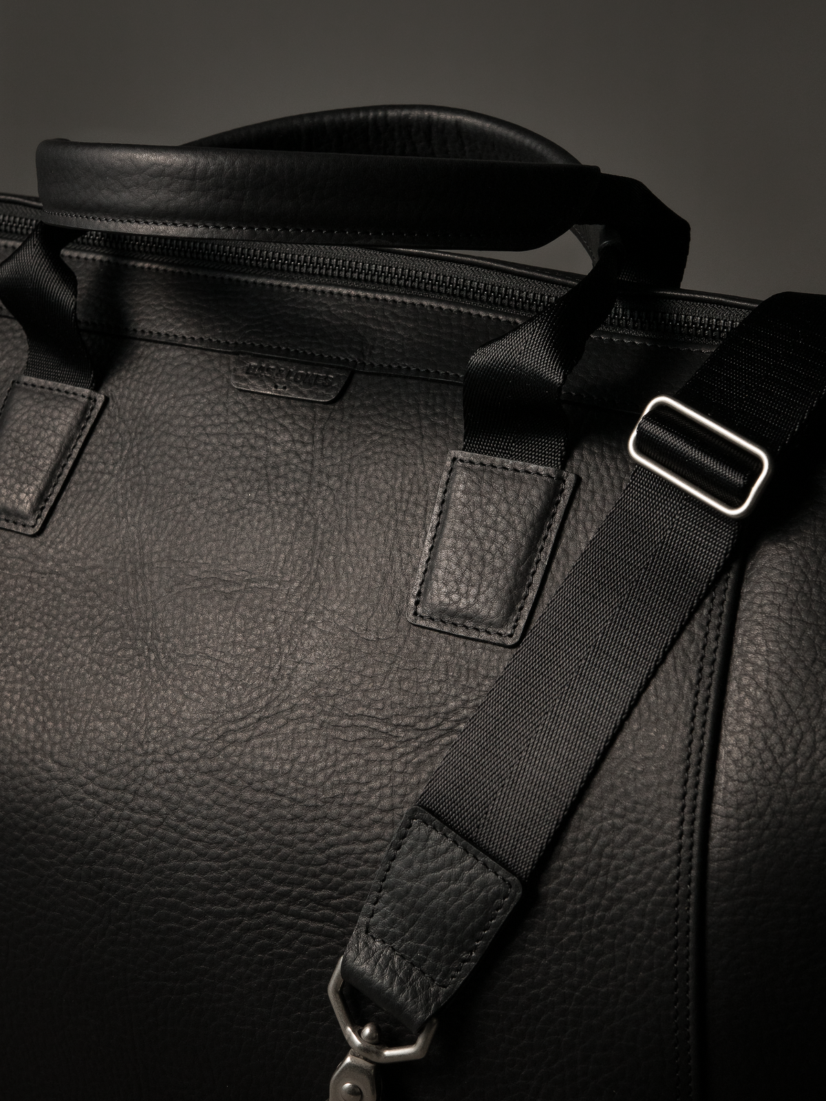 Gramercy Black Leather Weekender Bag