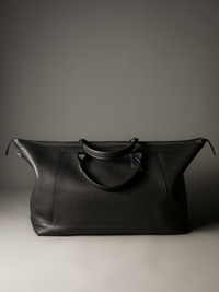 Gramercy Black Leather Weekender Bag