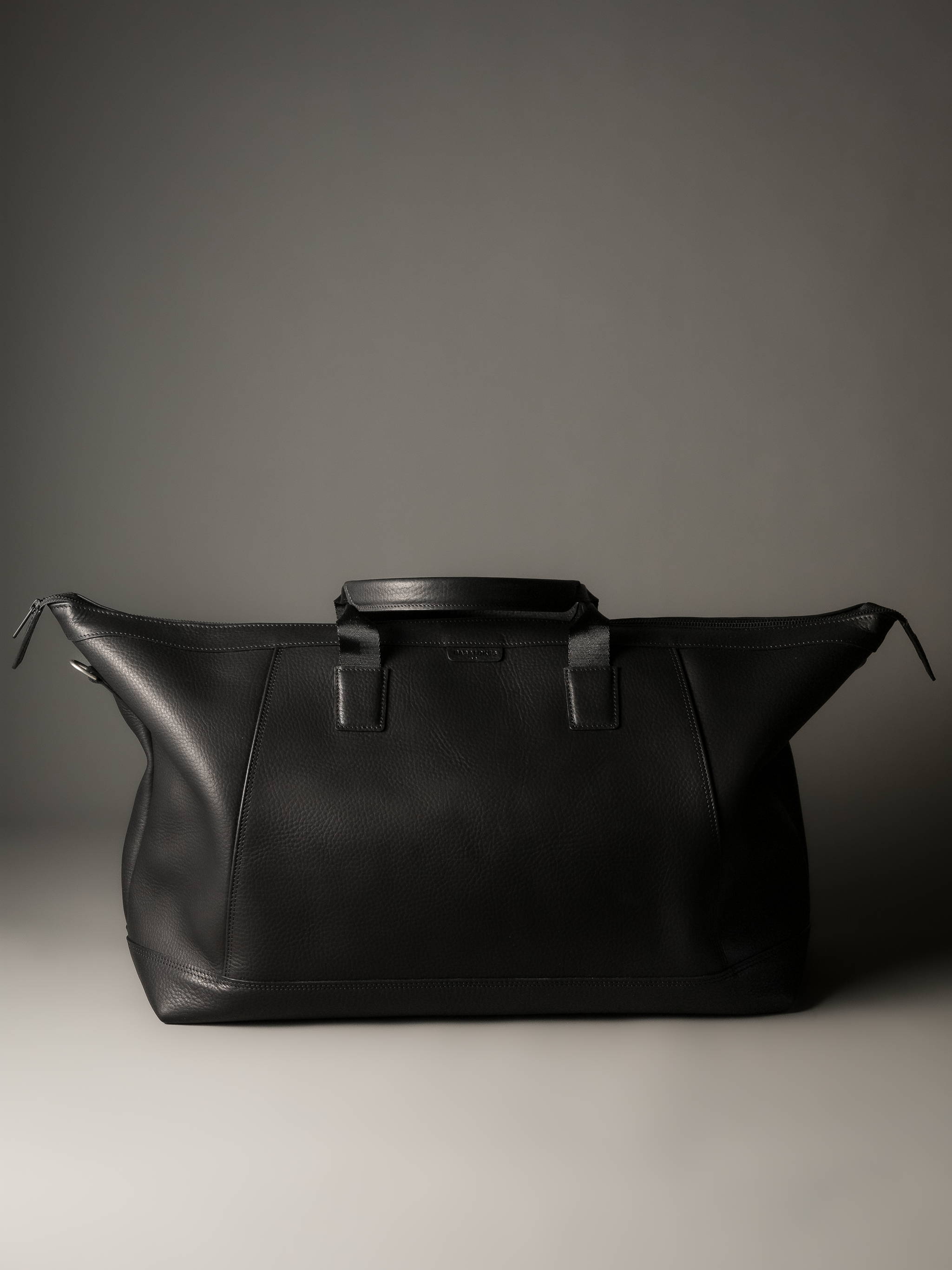 Gramercy Black Leather Weekender Bag