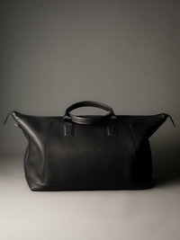 Gramercy Black Leather Weekender Bag