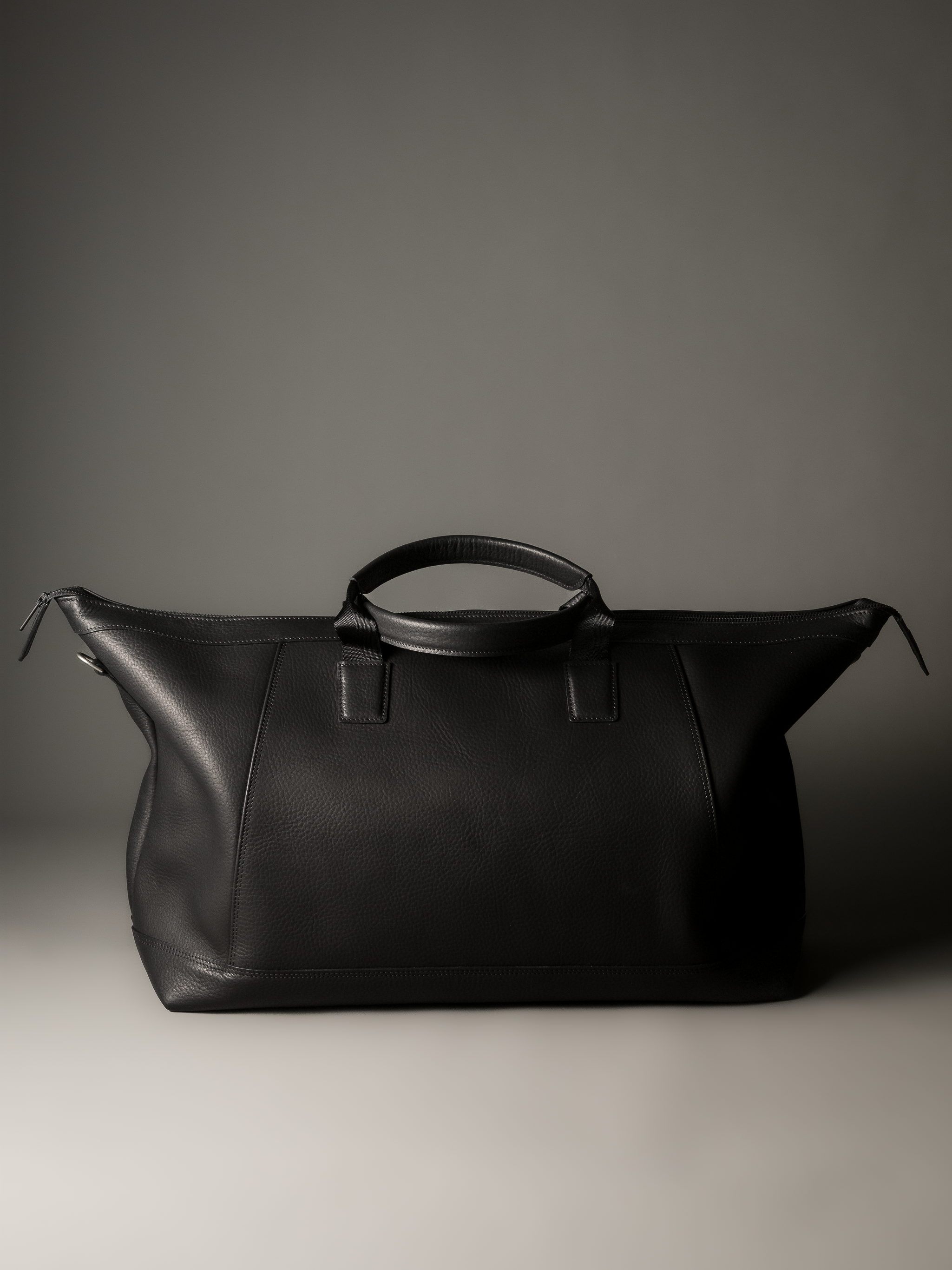 Gramercy Black Leather Weekender Bag