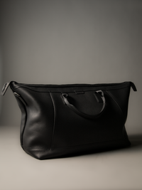 Gramercy Black Leather Weekender Bag