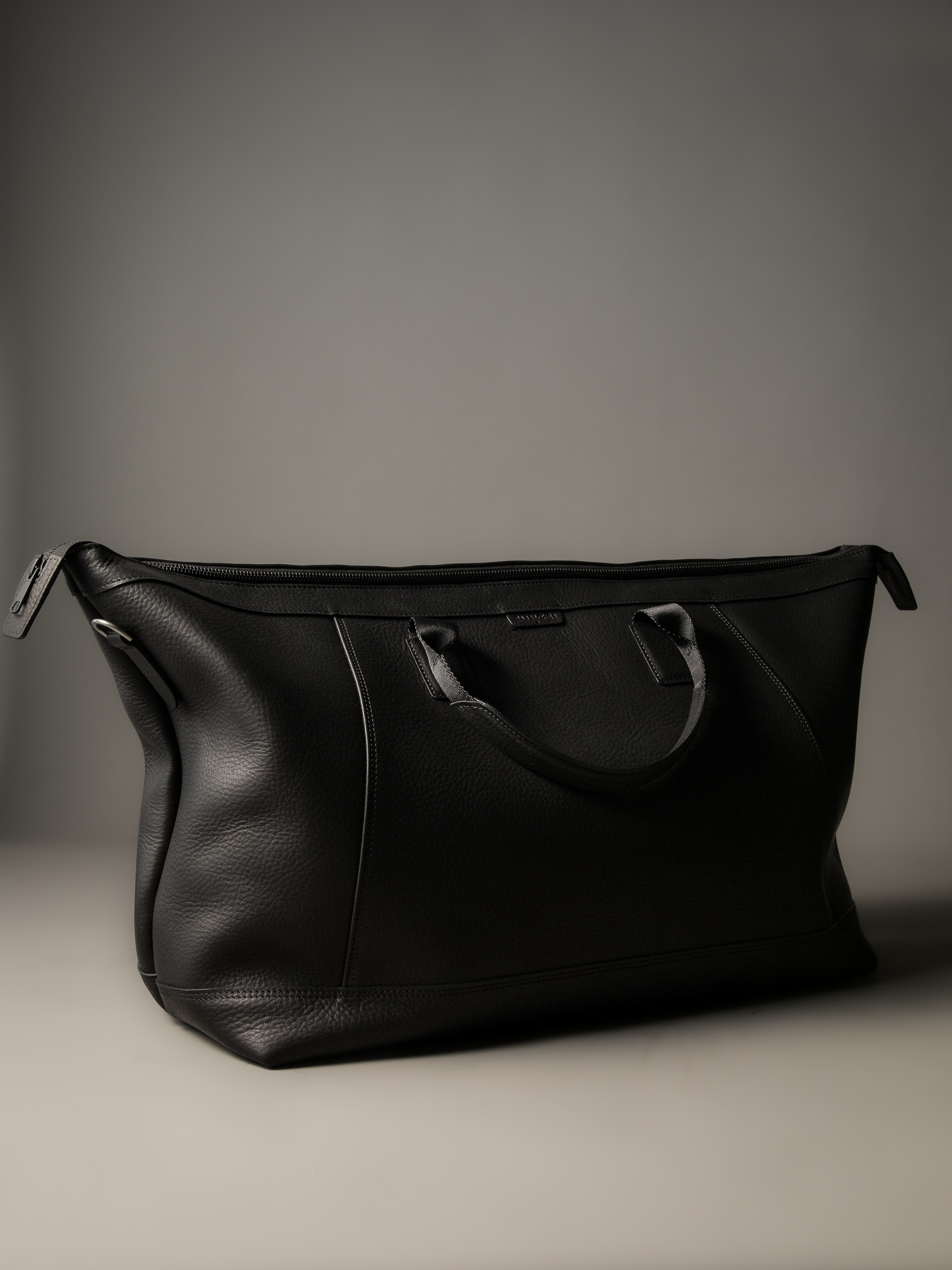 Gramercy Black Leather Weekender Bag