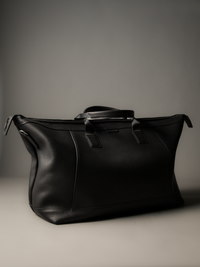 Gramercy Black Leather Weekender Bag