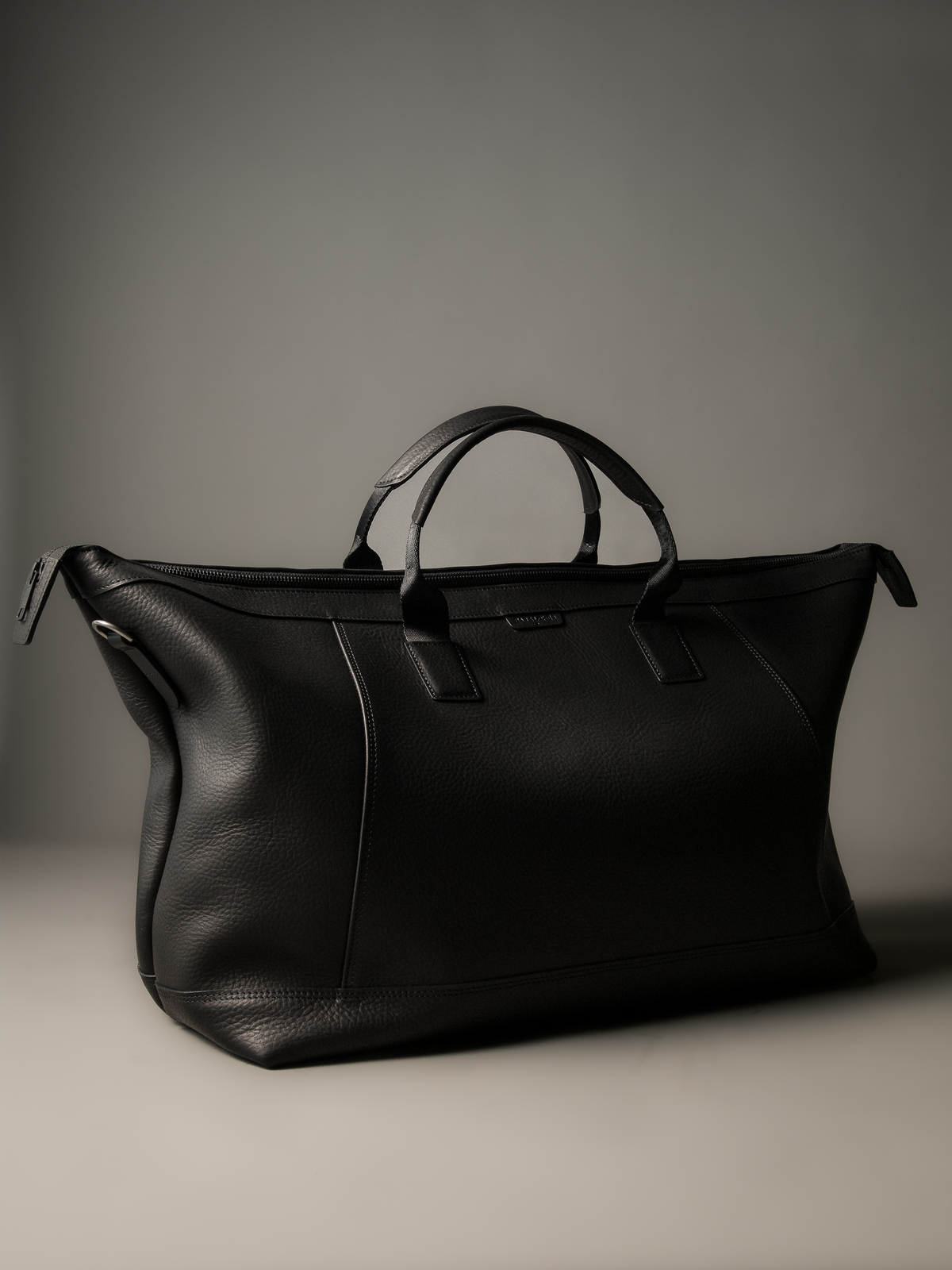 Gramercy Black Leather Weekender Bag