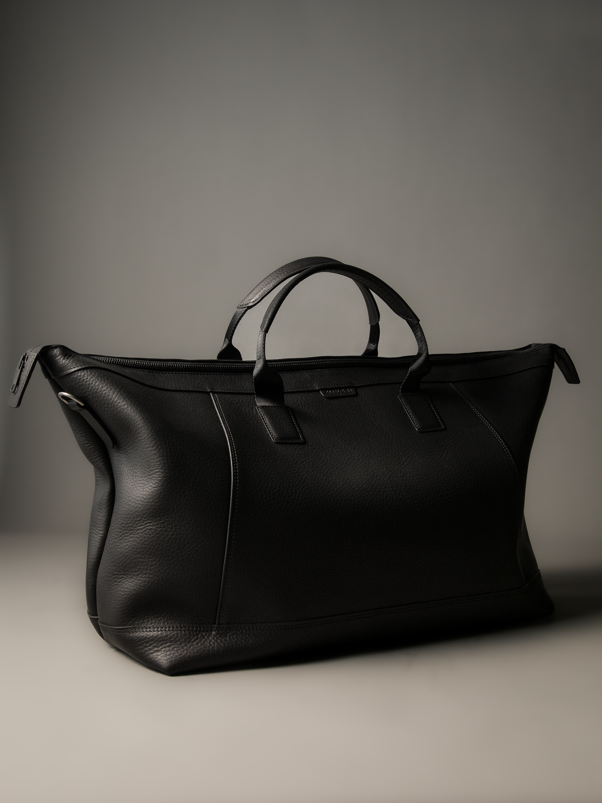 Gramercy Black Leather Weekender Bag