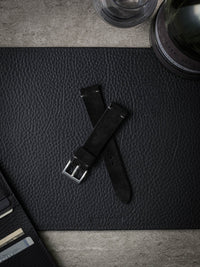 "Luke" Black Suede Watch Strap
