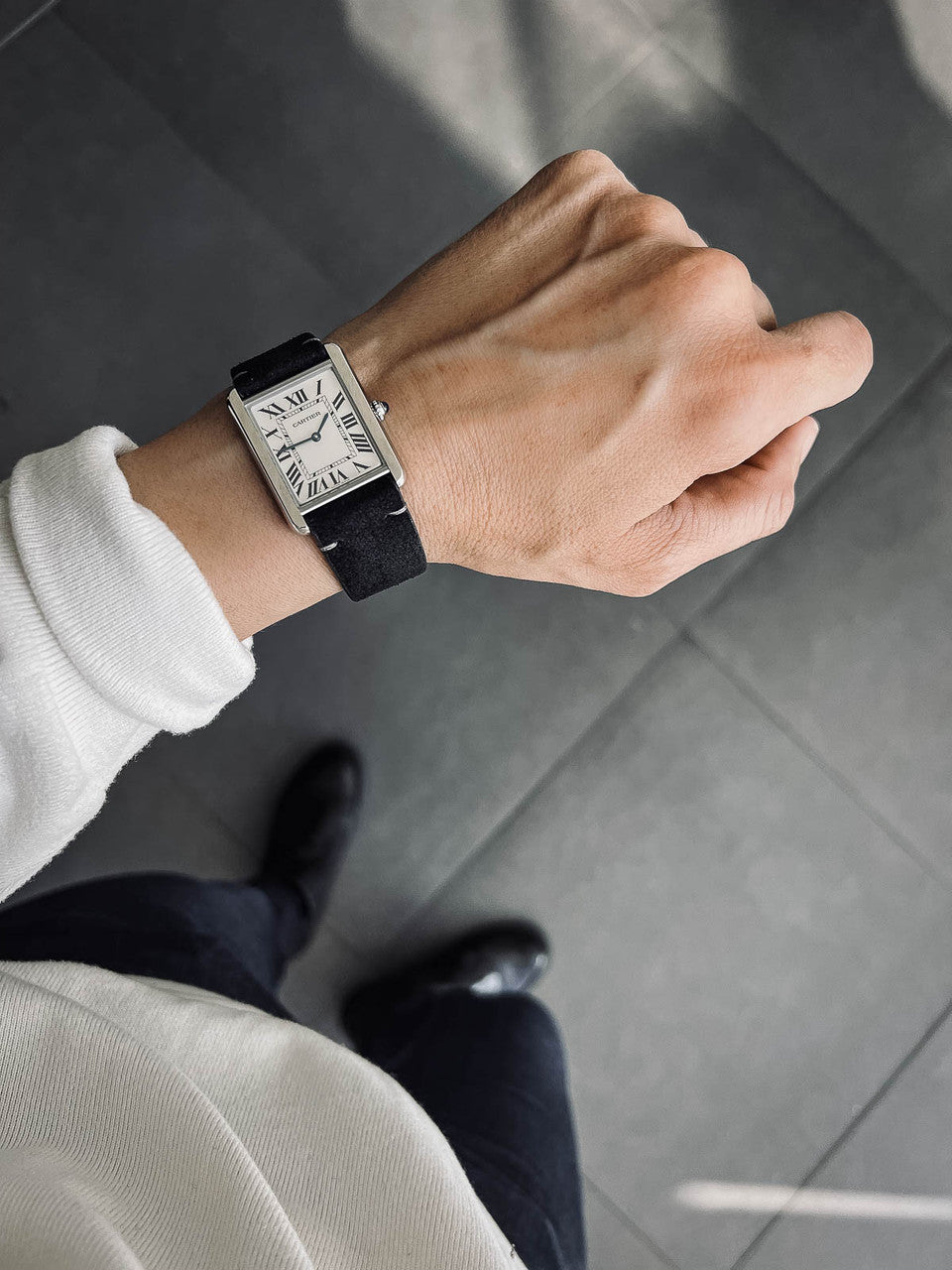 "Luke" Black Suede Watch Strap