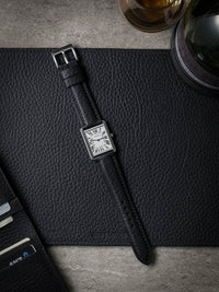 "Kingsman" Padded Black Leather Watch Strap