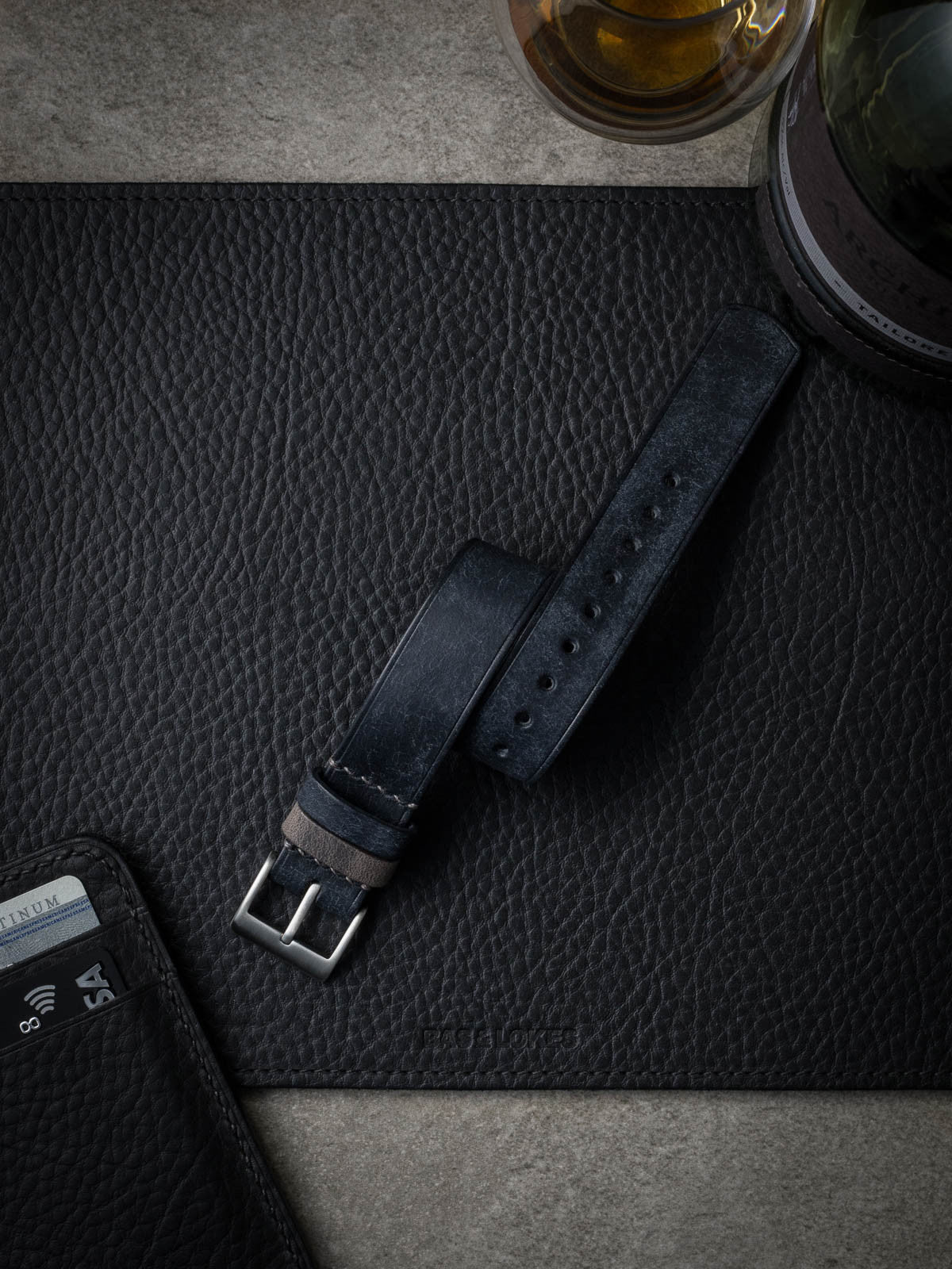 "Gunnar" Marine Blue Single Pass Watch Strap