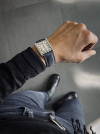 "Cyrus" Marine Blue Padded Leather Watch Strap