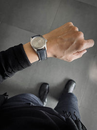 "Cyrus" Marine Blue Padded Leather Watch Strap