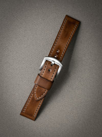 "Broderick" Vintage Bourbon Leather Watch Strap